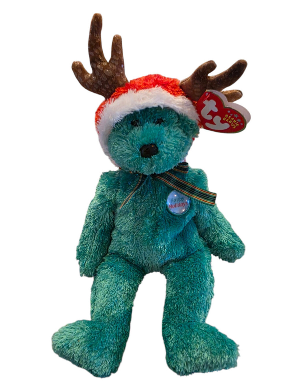 Vintage Ty Beanie Baby - 2002 Holiday Teddy Bear (8.5" ) 2001 Brand New